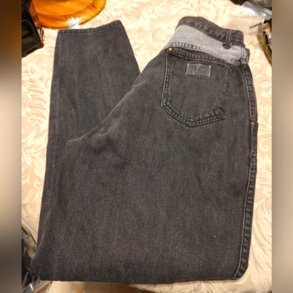 🐈⬛🩶🐈⬛ Amazing Vintage 80's Authentic Gitano 2-Toned Black & Grey Jeans - 10 - Picture 2 of 16